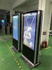 55 inch Floor Stand Double Sides warna hitam Lcd 3g bank digital signage