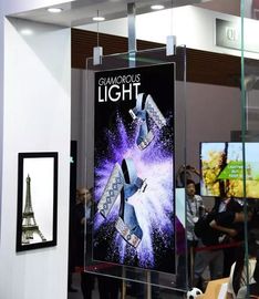 Fantasy Glass Frame wifi hitam ultra tipis 43 55 inch 2cm ketebalan dua sisi 4K colorQLED kecerahan tinggi Digital Sign