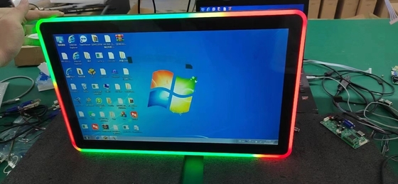 PCAP layar sentuh LCD monitor size from 10.1inch to 98inch with build in colorful LED lights for game machine