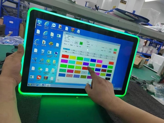 PCAP layar sentuh LCD monitor size from 10.1inch to 98inch with build in colorful LED lights for game machine