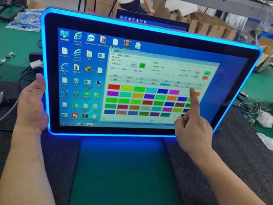 PCAP layar sentuh LCD monitor size from 10.1inch to 98inch with build in colorful LED lights for game machine