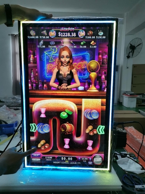 PCAP layar sentuh LCD monitor size from 10.1inch to 98inch with build in colorful LED lights for game machine