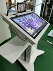 Smart layar ganda AIO podium pertemuan 32 &quot;jendela PCAP interaktif ditambah 10&quot; layar LCD monitor meja