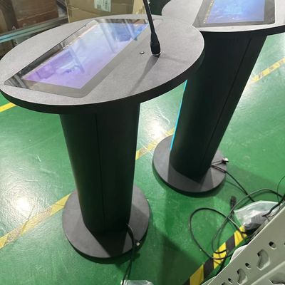 Multimedia digital podium 13.3inch pcap touch lcd lectern speaker amplifier dan mikrofon nirkabel untuk pertemuan