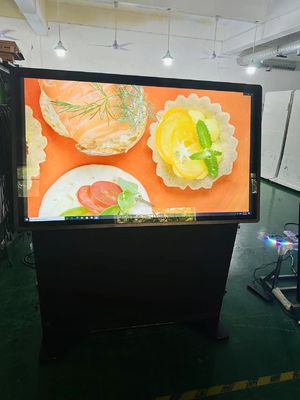 55inch Stand layar sentuh kios LCD Pcap monitor dengan built-in i7 komputer