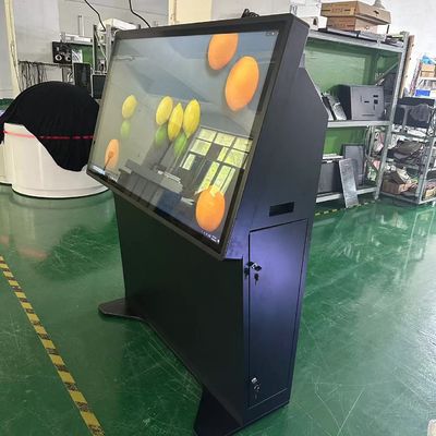 55inch Stand layar sentuh kios LCD Pcap monitor dengan built-in i7 komputer