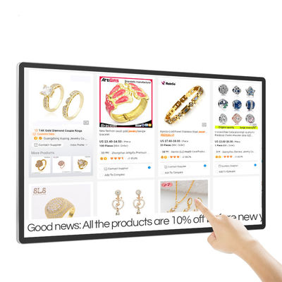 65 inci 4K Ultra HD Tembok Digitalisasi Signage Dengan 4mm / 10mm Spliced Edge Dan Infrared Touch Panel