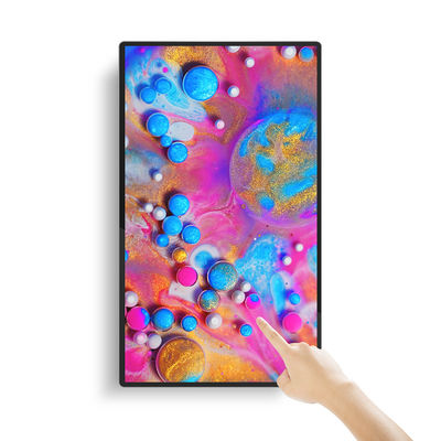 65 inci 4K Ultra HD Tembok Digitalisasi Signage Dengan 4mm / 10mm Spliced Edge Dan Infrared Touch Panel