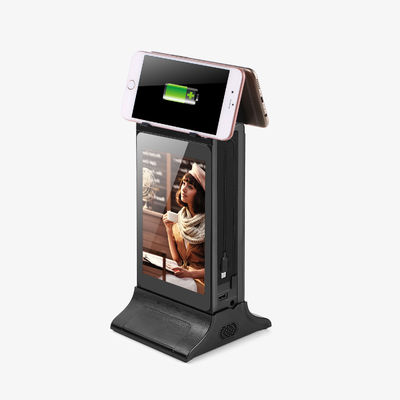 Hitam 10 inci Advanced L-Shaped Desktop HD LCD Screen Advertising Player dengan Menu Power Bank