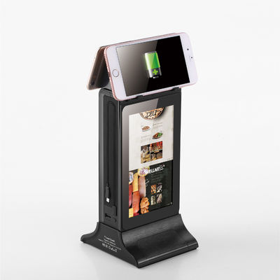 Hitam 10 inci Advanced L-Shaped Desktop HD LCD Screen Advertising Player dengan Menu Power Bank