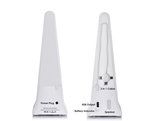 8inch Tabletop Digital Order Call Display Layar LCD Pemain Iklan dengan Menu Power Bank