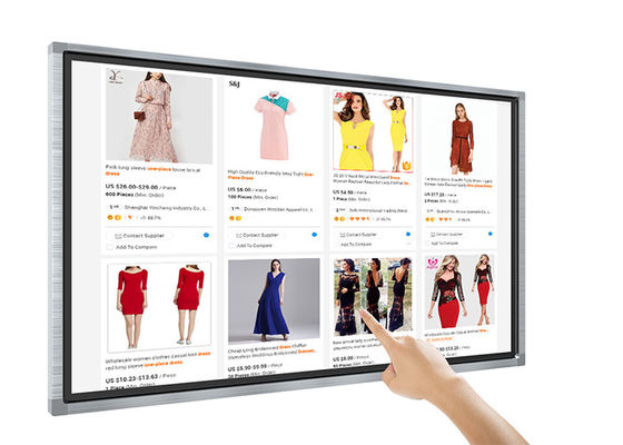 Tampilan Iklan Pabrik OEM 55 Inch Stand Monitor Kios Jaringan Pemutar Video Terminal Layar Sentuh LCD Interaktif