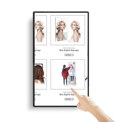 Digital Signage 1920 × 1080 resolusi 400nits brightness Wall Mounted RK3399 Untuk Restoran
