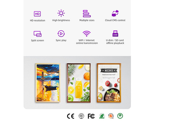 18.5/21/32/42 Inch Photo Frame Digital Signage Periklanan Tampilan Untuk NFT Tampilan