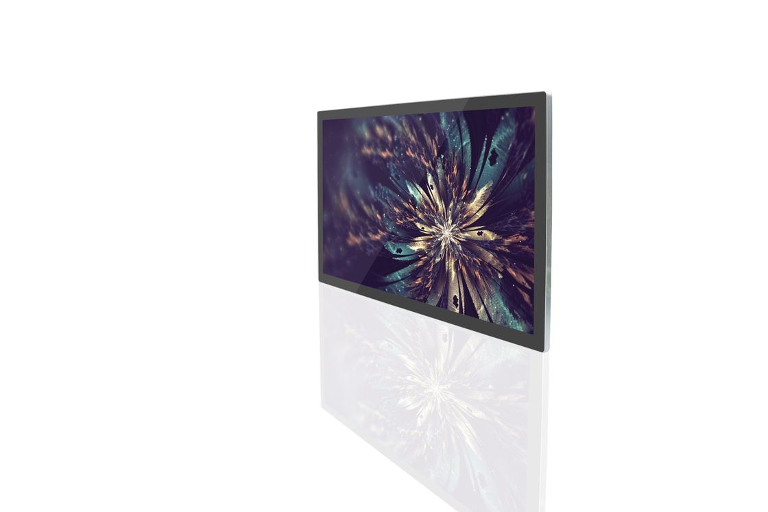 65 inci 4K Ultra HD Tembok Digitalisasi Signage Dengan 4mm / 10mm Spliced Edge Dan Infrared Touch Panel