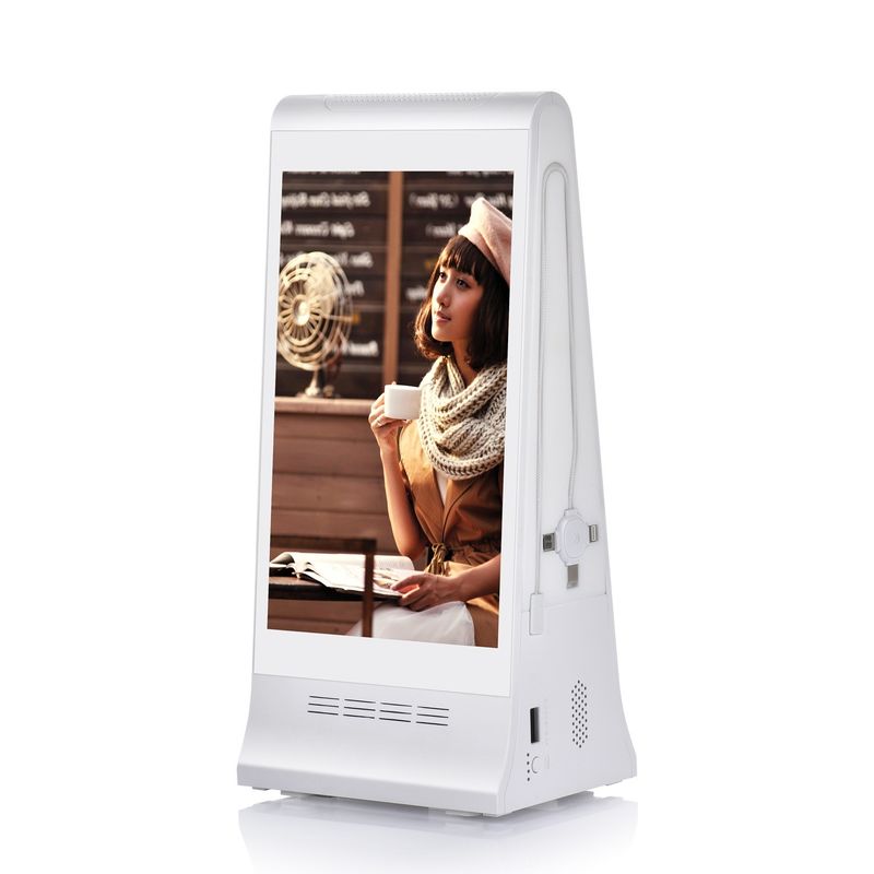 8inch Tabletop Digital Order Call Display Layar LCD Pemain Iklan dengan Menu Power Bank