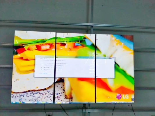 Layar Dinding Video LCD 65 Inci 4k 2x2 1*3 1.8mm Celah Bingkai Hitam