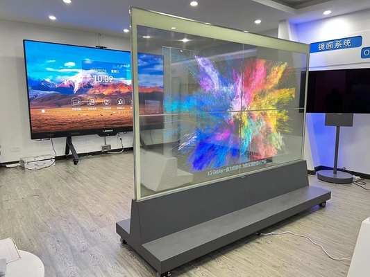 55 65 75 Inci Tampilan Komersial Dinding Video OLED Layar Fleksibel Melengkung
