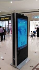 55 inch Floor Stand Double Sides warna hitam Lcd 3g bank digital signage