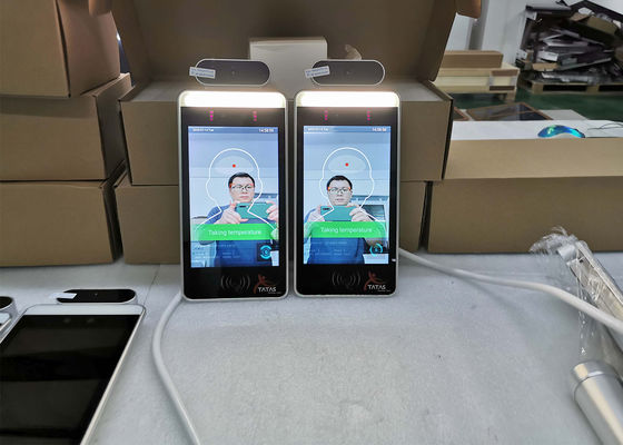 hitam 45 bahasa Pembaca Kartu RFID dudukan lantai Kios Gerbang Pengukuran Suhu Termal Otomatis Akses
