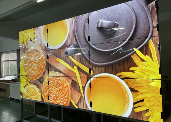 Dinding Video LCD UHD resolusi 4k 3X3 Digital Signage 55 Inch 450 bezel mini kecerahan
