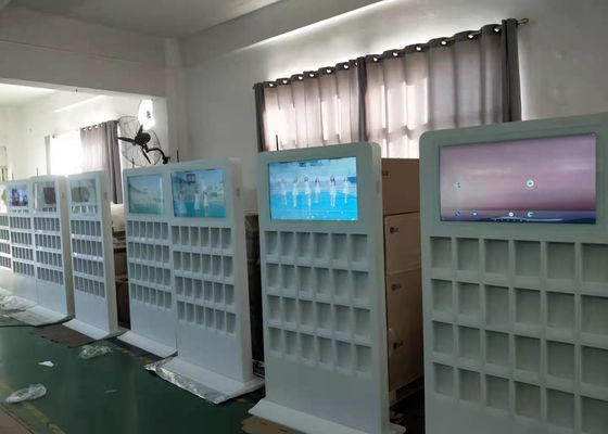 Warna putih Tampilan Iklan LCD Komersial Digital Signage dengan WiFi Floor Standing Digital Signage