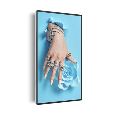 Digital Signage OEM RK3399 Layar sentuh yang dipasang di dinding 500 kecerahan AC240V VGA