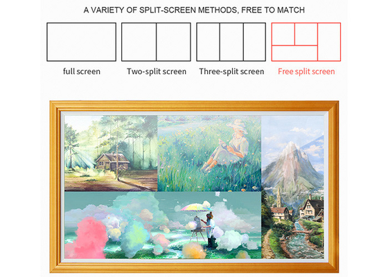 65inch Bingkai Kayu Wall Mount Lcd Digital Signage Shopping Mall Layar Iklan