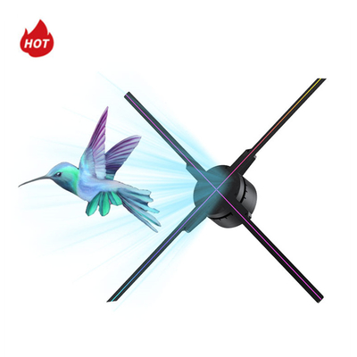 Empat Pisau 1920*1080 70cm Indoor Advertising Hologram 3D Holographic Naked Eyes 3D LED Fan dengan Kontrol Aplikasi Wifi